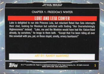 2015 Topps Star Wars Illustrated The Empire Strikes Back #5 Luke and Leia Confer Back