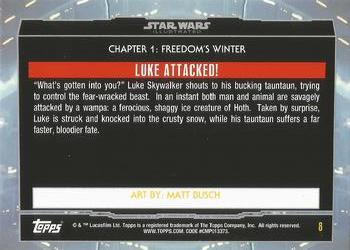 2015 Topps Star Wars Illustrated The Empire Strikes Back #8 Luke Attacked! Back