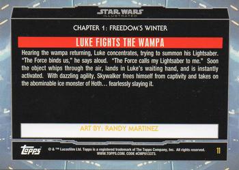 2015 Topps Star Wars Illustrated The Empire Strikes Back #11 Luke Fights the Wampa Back