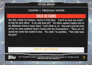 2015 Topps Star Wars Illustrated The Empire Strikes Back #12 Solo Returns Back
