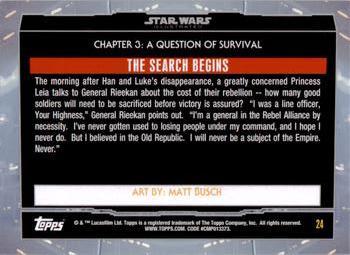 2015 Topps Star Wars Illustrated The Empire Strikes Back #24 The Search Begins Back