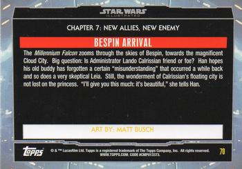 2015 Topps Star Wars Illustrated The Empire Strikes Back #70 Bespin Arrival Back