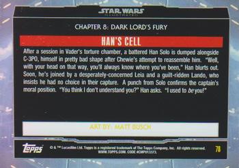 2015 Topps Star Wars Illustrated The Empire Strikes Back #78 Han's Cell Back
