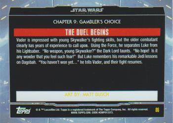 2015 Topps Star Wars Illustrated The Empire Strikes Back #86 The Duel Begins Back