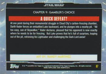 2015 Topps Star Wars Illustrated The Empire Strikes Back #87 A Quick Defeat? Back