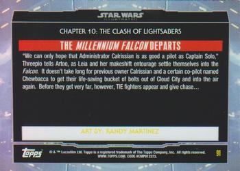 2015 Topps Star Wars Illustrated The Empire Strikes Back #91 The Millennium Falcon Departs Back