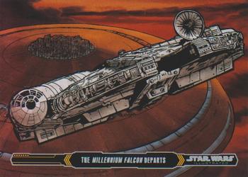 2015 Topps Star Wars Illustrated The Empire Strikes Back #91 The Millennium Falcon Departs Front