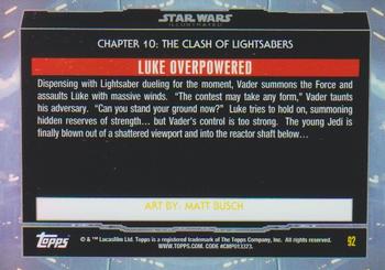 2015 Topps Star Wars Illustrated The Empire Strikes Back #92 Luke Overpowered Back