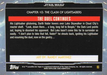 2015 Topps Star Wars Illustrated The Empire Strikes Back #93 The Duel Continues Back