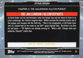 2015 Topps Star Wars Illustrated The Empire Strikes Back #43 The Millennium Falcon Departs Back