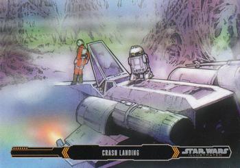 2015 Topps Star Wars Illustrated The Empire Strikes Back #54 Crash Landing Front