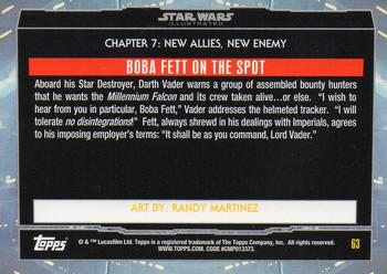 2015 Topps Star Wars Illustrated The Empire Strikes Back #63 Boba Fett on the Spot Back