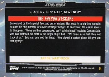 2015 Topps Star Wars Illustrated The Empire Strikes Back #64 The Falcon's Escape Back