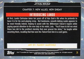2015 Topps Star Wars Illustrated The Empire Strikes Back #71 Introducing Lando Back