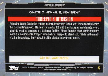 2015 Topps Star Wars Illustrated The Empire Strikes Back #72 Threepio's Intrusion Back