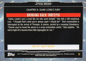 2015 Topps Star Wars Illustrated The Empire Strikes Back #74 Bringing Back Threepio Back