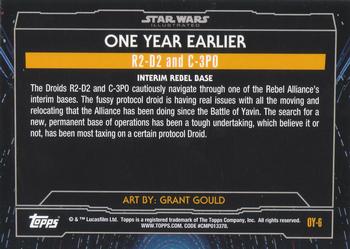 2015 Topps Star Wars Illustrated The Empire Strikes Back - One Year Earlier #OY-6 R2-D2 / C-3PO Back
