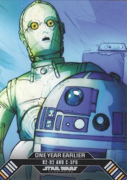 2015 Topps Star Wars Illustrated The Empire Strikes Back - One Year Earlier #OY-6 R2-D2 / C-3PO Front