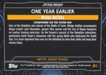 2015 Topps Star Wars Illustrated The Empire Strikes Back - One Year Earlier #OY-7 Wedge Antilles Back
