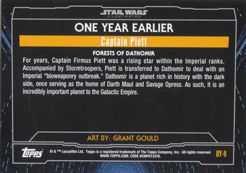 2015 Topps Star Wars Illustrated The Empire Strikes Back - One Year Earlier #OY-9 Captain Piett Back