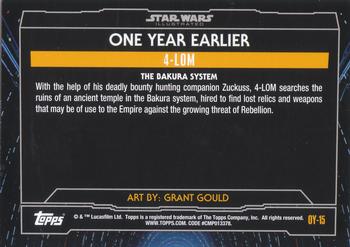 2015 Topps Star Wars Illustrated The Empire Strikes Back - One Year Earlier #OY-15 4-LOM Back