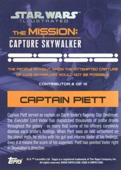 2015 Topps Star Wars Illustrated The Empire Strikes Back - The Mission: Capture Skywalker #6 Captain Piett Back