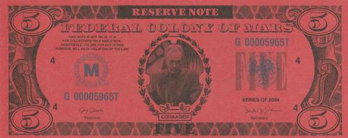 1990 Pacific Total Recall - Federal Colony of Mars Money #NNA $5.00 Front