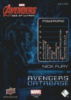2015 Upper Deck Avengers Age of Ultron - Avengers' Database #AD-NF Nick Fury Back