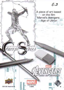 2015 Upper Deck Avengers Age of Ultron - Concept Series #C-3 Hawkeye Back