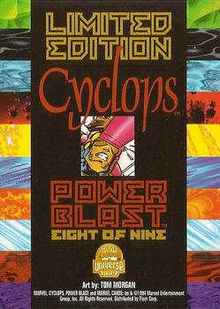 1994 Fleer Marvel Universe - Power Blast Gold #8 Cyclops Back