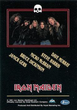 1991 Impel Mega Metal - Logo Holograms #NNO Iron Maiden Back