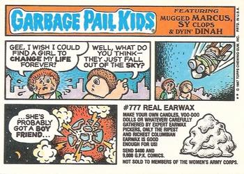 1987 Topps Garbage Pail Kids Series 8 #322b Sparrin' Warren Back