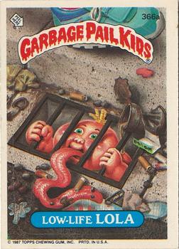 1987 Topps Garbage Pail Kids Series 9 #366a Low-Life Lola Front