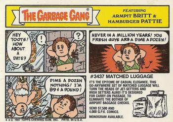 1987 Topps Garbage Pail Kids Series 10 #387b Cora Corset Back