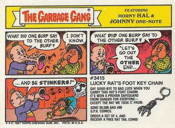 1987 Topps Garbage Pail Kids Series 10 #385b Chuckin' Charlie Back