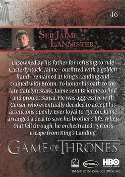 2015 Rittenhouse Game of Thrones Season 4 #46 Ser Jaime Lannister Back
