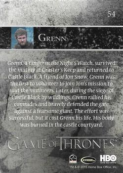 2015 Rittenhouse Game of Thrones Season 4 #54 Grenn Back