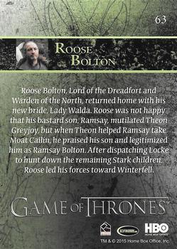 2015 Rittenhouse Game of Thrones Season 4 #63 Roose Bolton Back