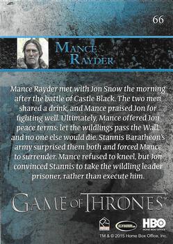 2015 Rittenhouse Game of Thrones Season 4 #66 Mance Rayder Back