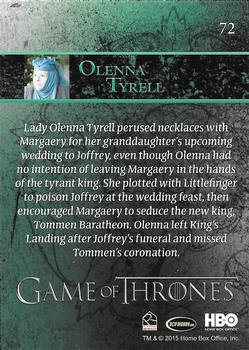 2015 Rittenhouse Game of Thrones Season 4 #72 Lady Olenna Tyrell Back