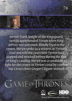 2015 Rittenhouse Game of Thrones Season 4 #76 Meryn Trant Back