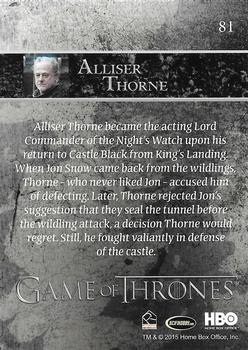 2015 Rittenhouse Game of Thrones Season 4 #81 Alliser Thorne Back
