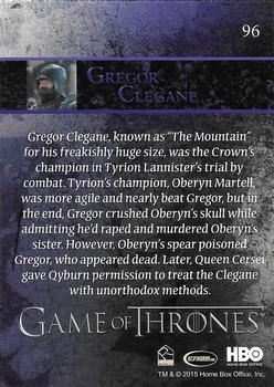 2015 Rittenhouse Game of Thrones Season 4 #96 Gregor Clegane Back