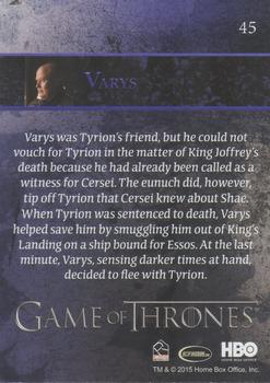 2015 Rittenhouse Game of Thrones Season 4 - Foil #45 Lord Varys Back