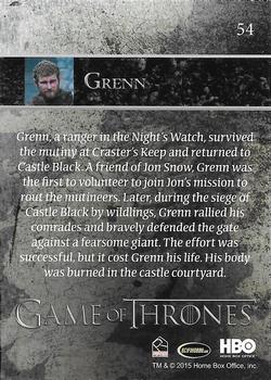 2015 Rittenhouse Game of Thrones Season 4 - Foil #54 Grenn Back