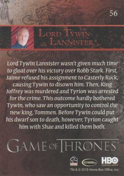 2015 Rittenhouse Game of Thrones Season 4 - Foil #56 Lord Tywin Lannister Back