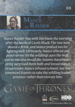 2015 Rittenhouse Game of Thrones Season 4 - Foil #66 Mance Rayder Back