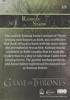 2015 Rittenhouse Game of Thrones Season 4 - Foil #69 Ramsay Snow Back