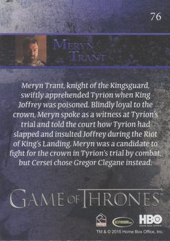 2015 Rittenhouse Game of Thrones Season 4 - Foil #76 Meryn Trant Back