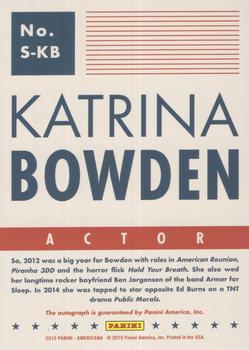 2015 Panini Americana - Signatures #S-KB Katrina Bowden Back